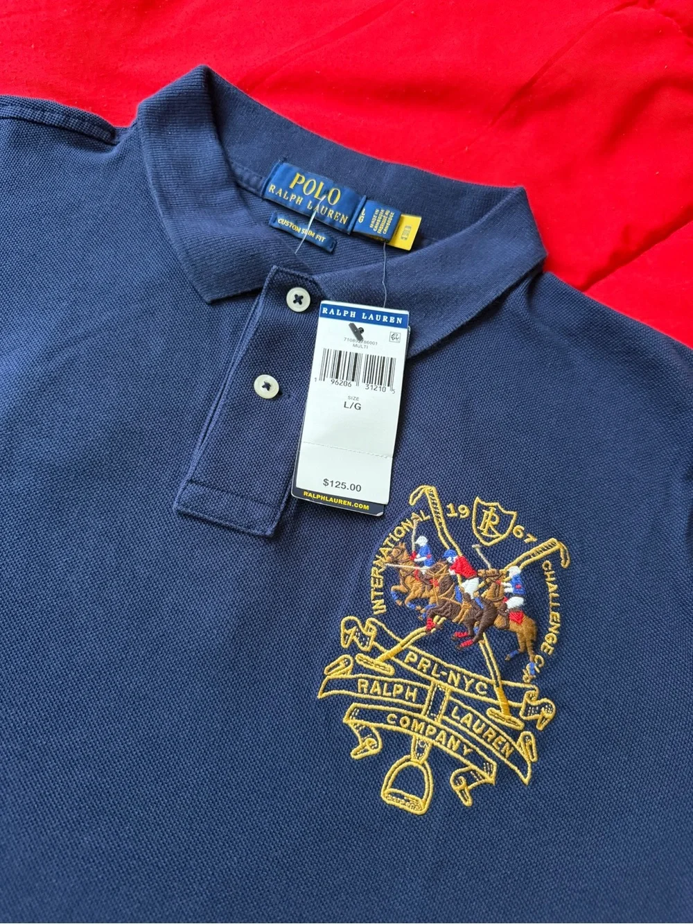 Polo by Ralph Lauren Navy Triple-Pony Crest Polo Shirt